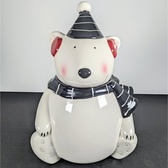 Polar Bear Black/White scarf and Hat - Cookie Jar, Great Condition! - Picture 1 of 5